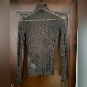 FIND ME NOW - Second Skin Mock Neck Long Sleeve - Espresso- L